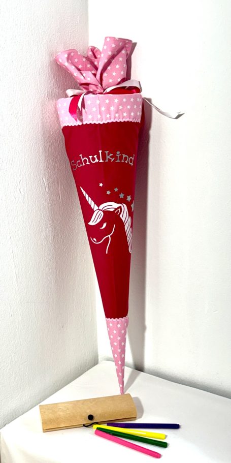 Personalisierte Schultüte aus Stoff "Einhorn"