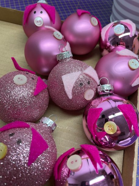 Weihnachtskugel "Glücksschweinchen"